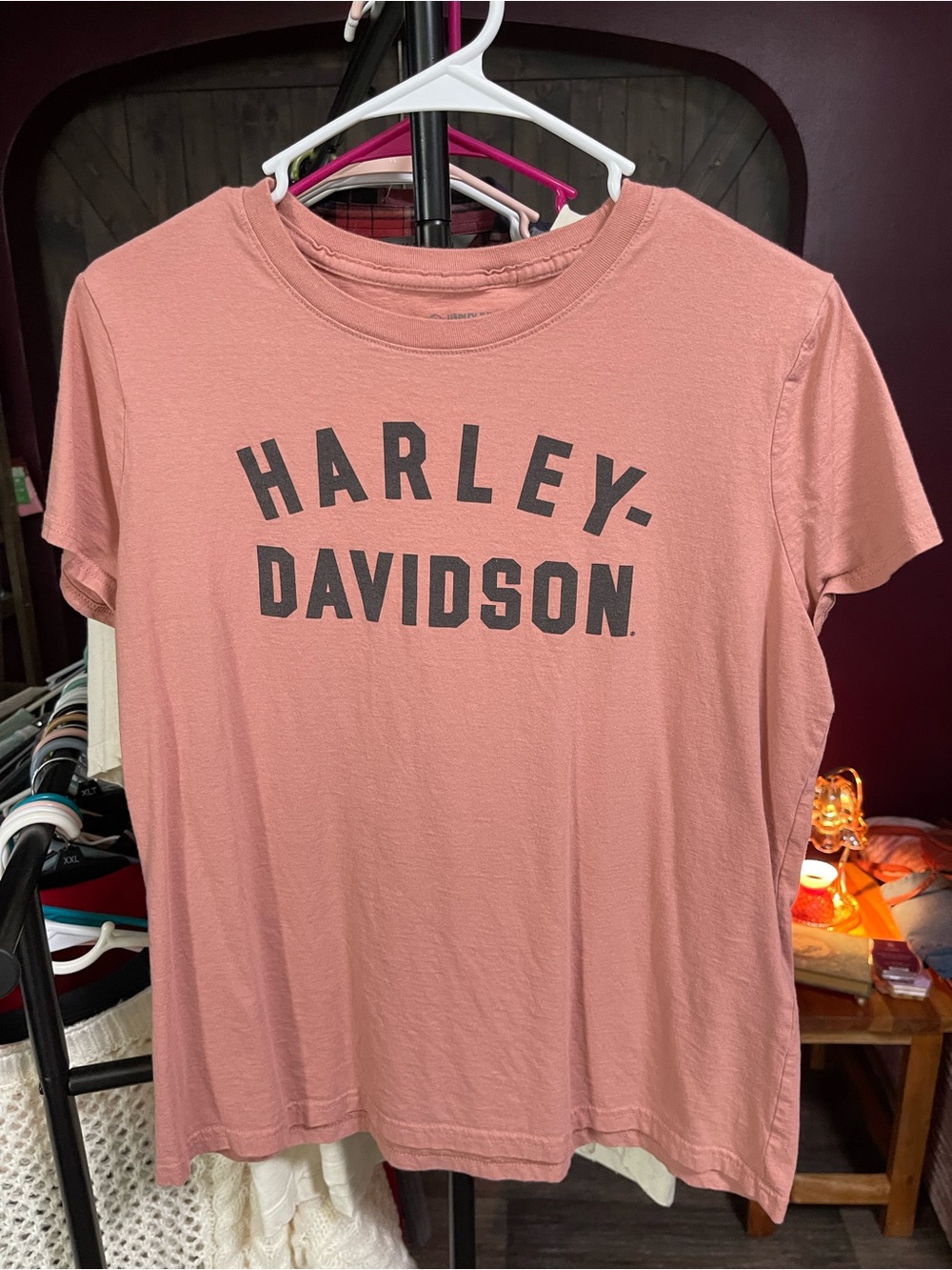 Harley-Davidson Rose Pink Short Sleeve Logo Tee